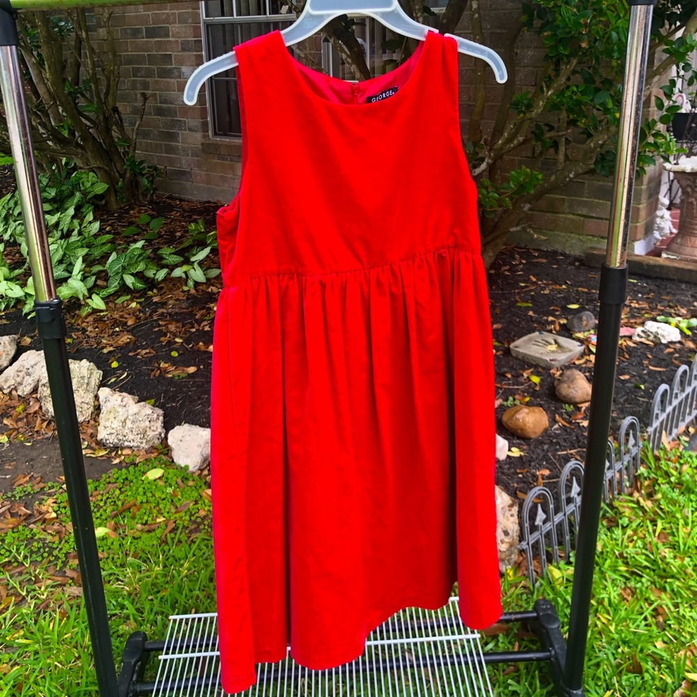 George Classic red velvet dress for kids
